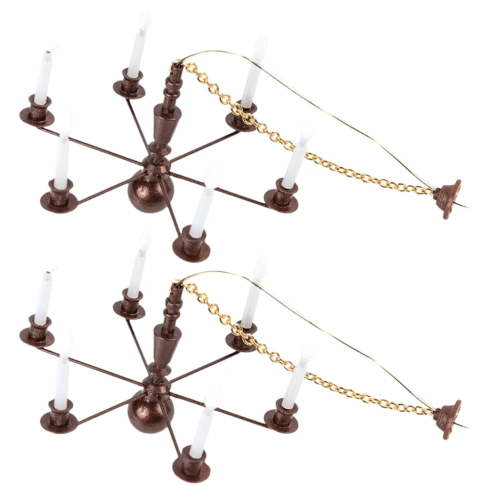 2 шт. модель люстра подвесной миниатюрный потолочный светильник лампа песочный