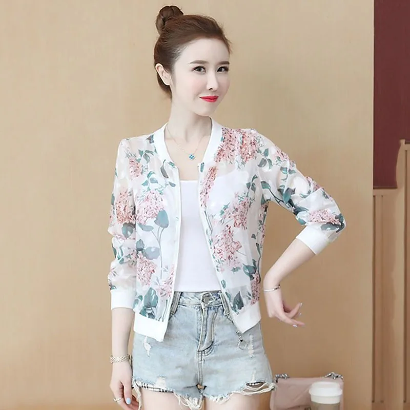 Шифоновая Солнцезащитная одежда с длинными рукавами женская новая летняя