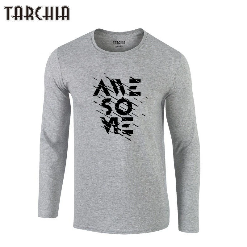 Футболка TARCHIA мужская с длинным рукавом 2022 хлопок большие размеры Весна 100% |