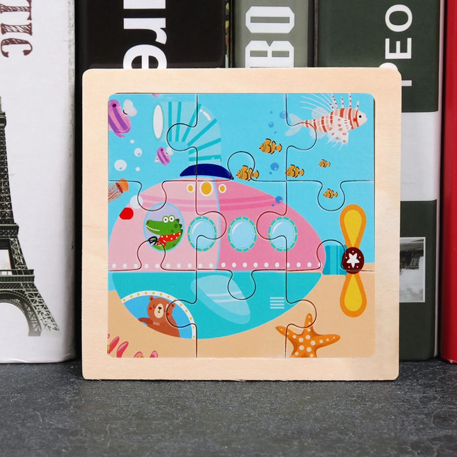 

1000pc Tags Toy Nine~Piece Wooden Puzzle Cartoon Animal Car Wooden Puzzle Children's Early Education Educational Puzzle 2~5