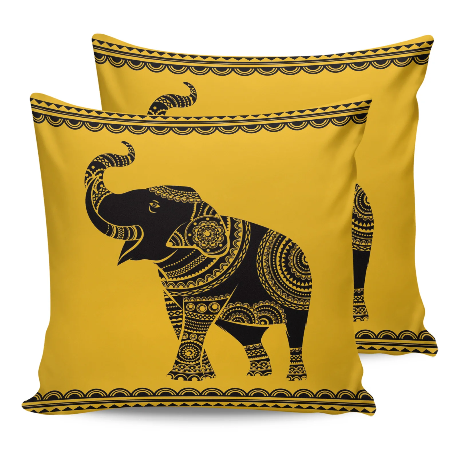

2PC Pillowcase Elephant Art Indian Bobo Style Sofa Cushion Cover Bed Dakimakura Pillow Cover House Home Decorative Pillow Cases