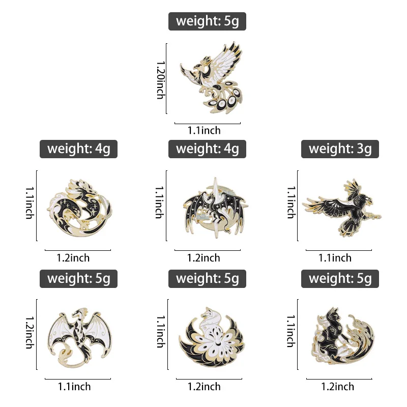 Динозавр Монстр большой Pengbird девять хвост лиса Золотой Карп журавль эмаль лацкан