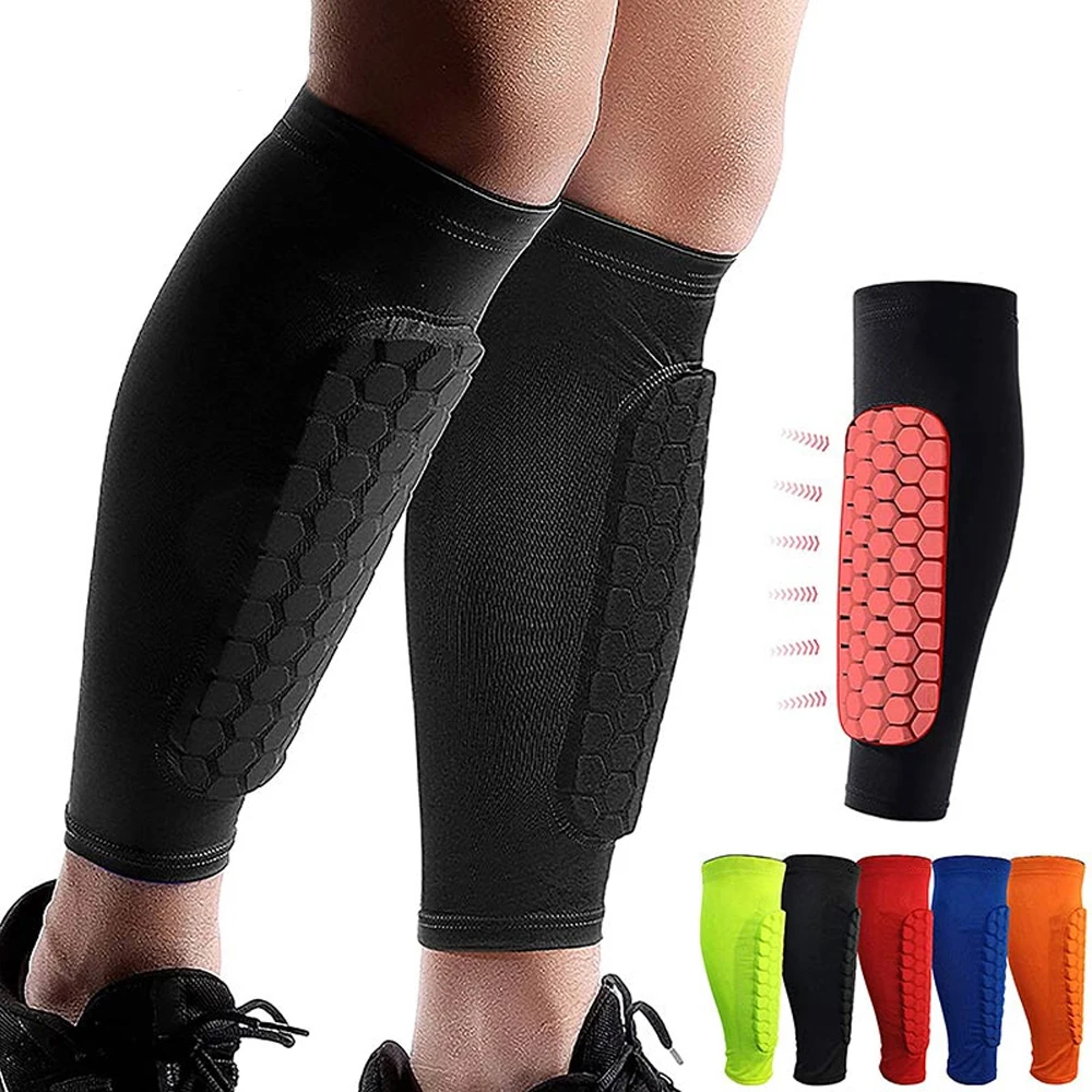 

Sports Football Cycling Compression Sleeves Honeycomb Sponge Safety Calf Leg Shin Sports Protection Men Women Teenagers