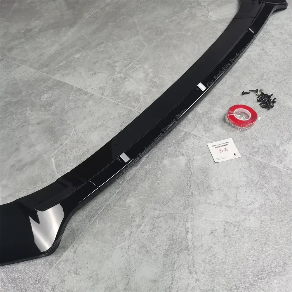 Для VW TAIGO/NiVUS R-Line 2021-2024 3 шт. глянцевый черный передний бампер спойлер для губ
