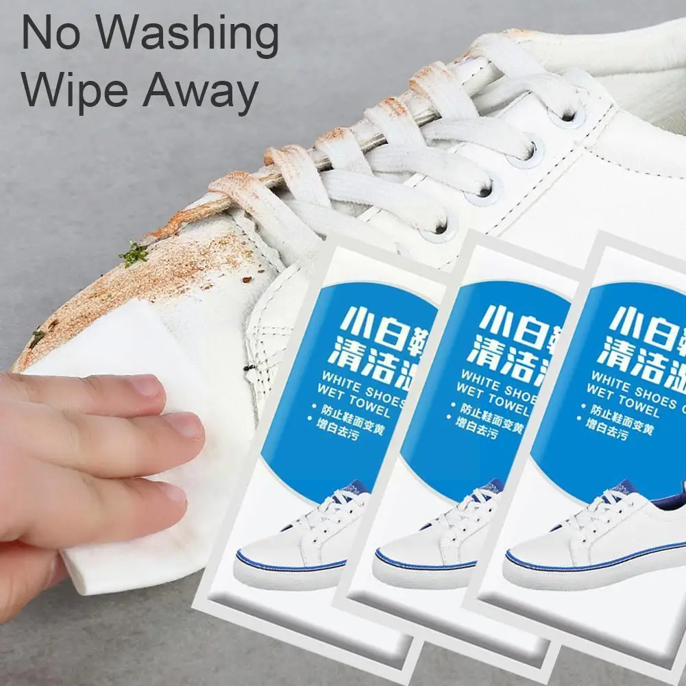 

10pcs White Shoes Cleaning Travel Portable Individually Disposable Wipes Shoe Tool Brush Cleaning Sneakers Wrapped Shoe Cle K8z7