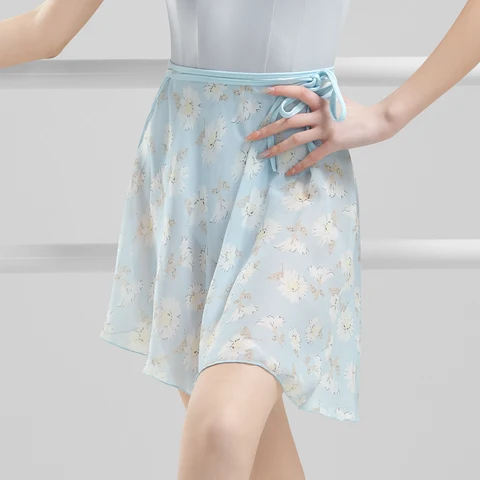 Женская шифоновая балетная юбка с цветочным принтом