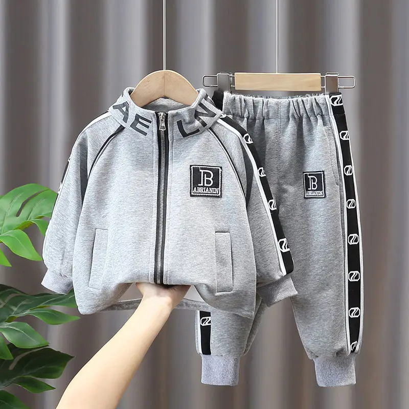 

Boys Sports Casual Set 2023 Autumn Kids Long-sleeved Jacket Pants 2 Pieces Korean Fashion Trend of Boy Baby Children's Clothes