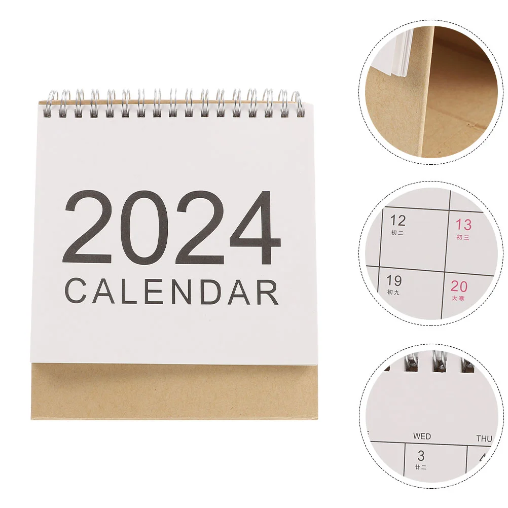 

Настольные календари для ноутбука, декоративные маленькие 2024 бумажные украшения для офиса, стоячий флип-мини-Рабочий стол