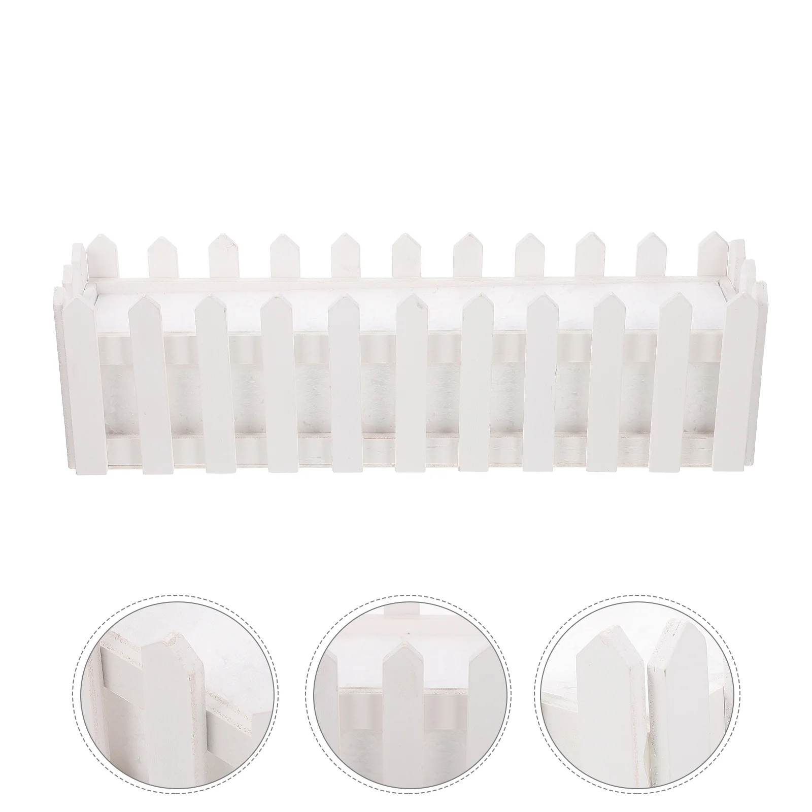 

Suculentas Flowerpot Fence Artistic Wood 40X11CM Planter White Wooden Holder