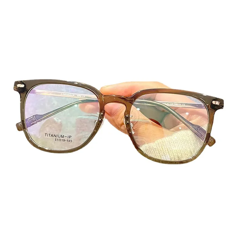 Оливковые очки для близорукости с большим ободком Женская защита от