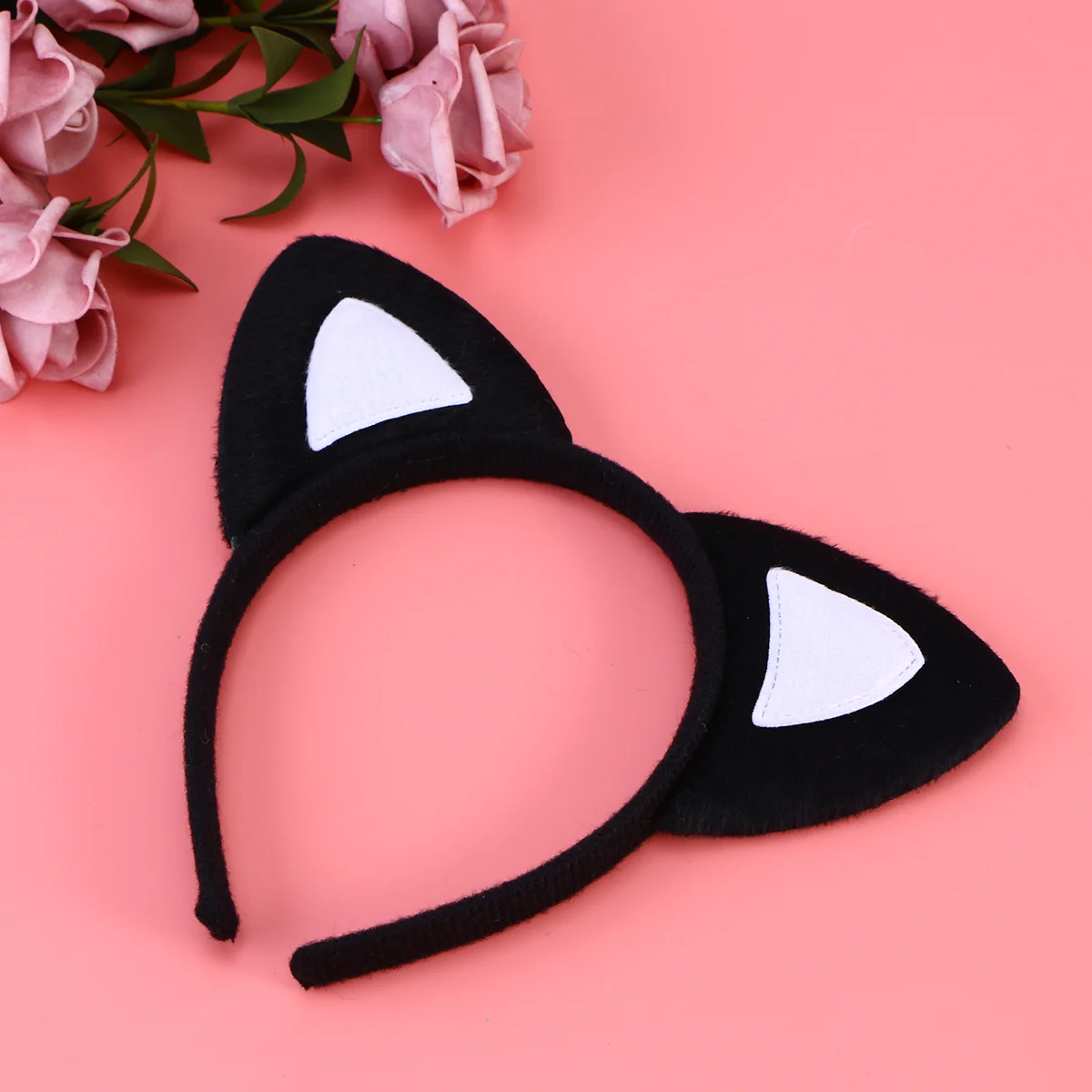 3Pcs Kids Cat Ears Headband Bow Ties Tail Set Party Cosplay Costume (Black and White) cat cosplay set