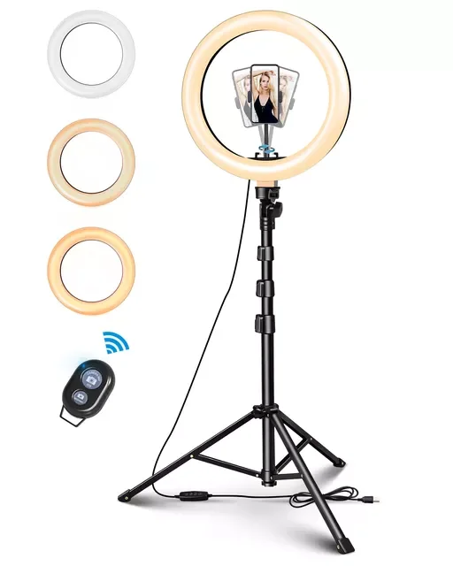 

Inch Ring Lamp Selfie Ring Light with Tripod LED USB Phone Holder for Tiktok YouTube Live Streaming Makeup Video Photography