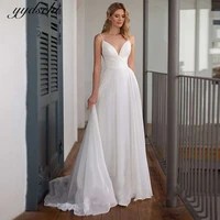 2022 bohemian wedding dress off the shoulder backless bridal gown white elegant beach party spaghetti straps vestido de novia