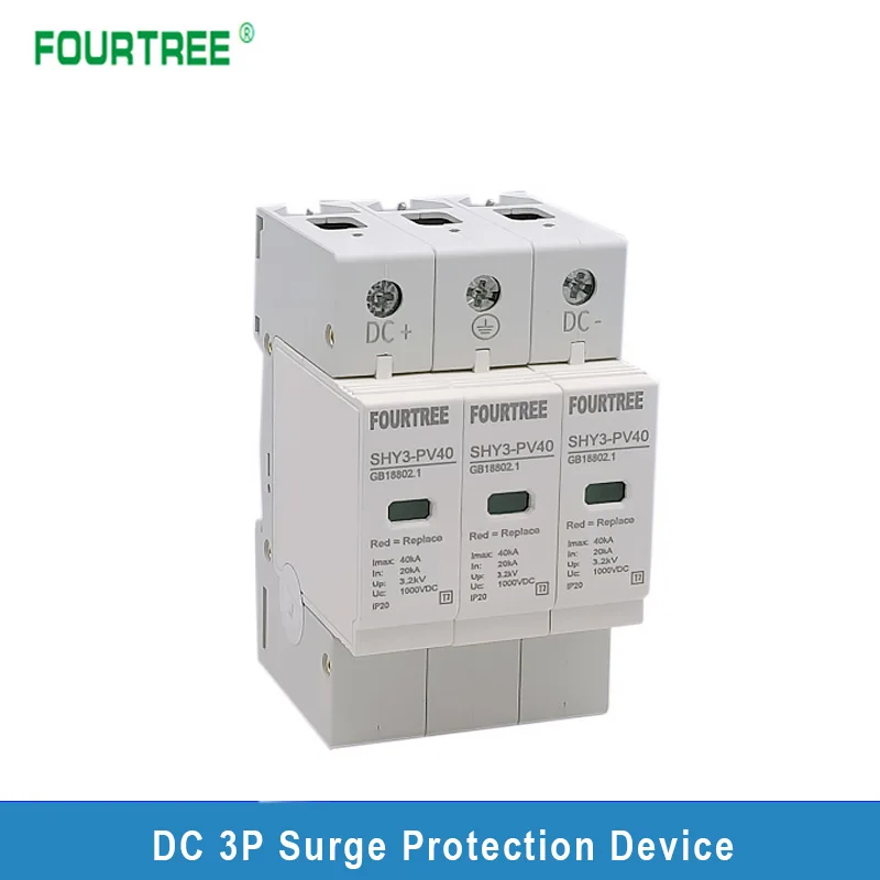 Buy 1 adet güneş dalgalanma koruyucusu DC SPD 2P 500V 600V 800V 1000V açık güç arestörü yıldırım koruma cihazı 10 20 20 40 30 60KA