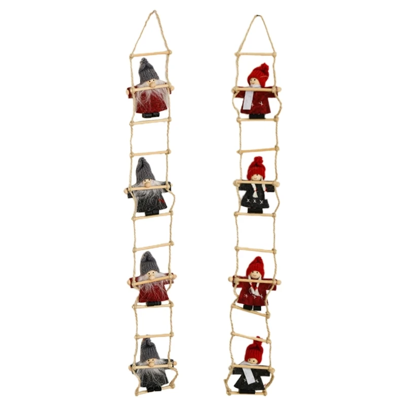 

Climbing Santa On Rope Ladder Christmas Tree Ornament Indoor Outdoor Pendant