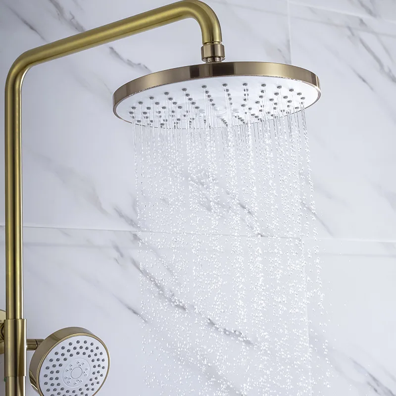 Душевой набор матовый золотой медный душ дождевик насадка для смешивания