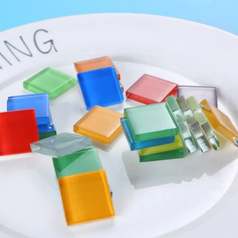 114 г/4 унции (прибл. 32 шт.) 2 см/дюйма боковая квадратная стеклянная мозаичная плитка