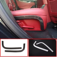 2 pcs for maserati levante 2016 2017 abs silver carbon fiber rear row seat decoration strips trims stickers car accessory