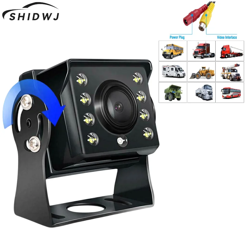 

12-24V waterproof Truck Bus Trailer RV Blind Spot Rear View Car Reverse AV Camera LED Night Vision Accessories