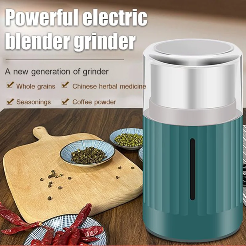 

Электрическая мини-кофемолка для кухни, мощный измельчитель для соли, перца, специй, орехов, семян, кофейных зерен, электронная