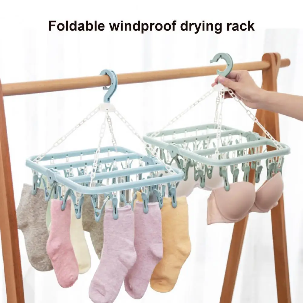 

Modern Hard-Wearing Large Capacity Non-Slip Folding Underwear Hanging Rack for Dorm Socks Rack Clothes Holder