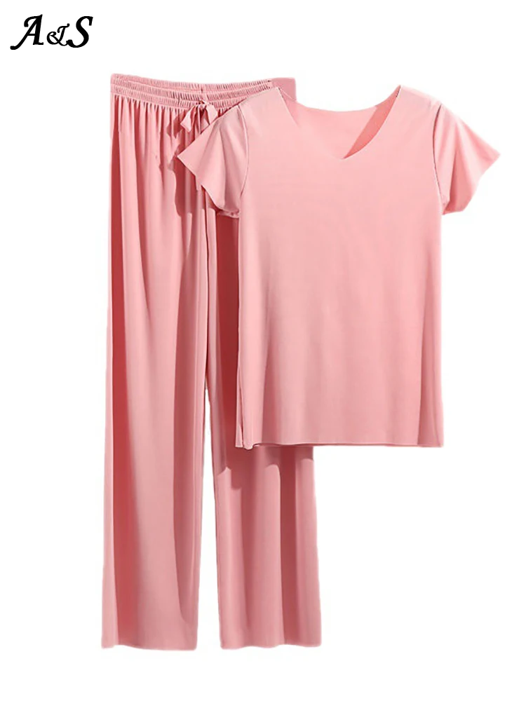 Female Home Clothes 2 Pieces Set Lady Home Suit Summer Women Lounge Wear Autumn Loose Homewear Suit for Women Pajamas Pants Set