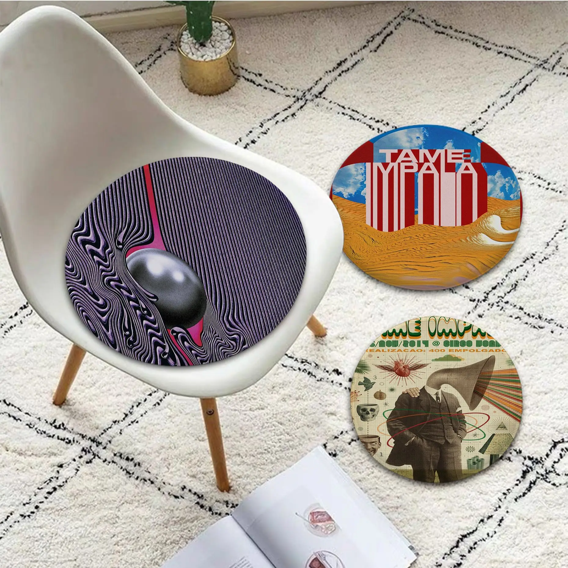 

Tame Impala Psychedelic European Meditation Cushion Stool Pad Dining Chair Tatami Seat Cushion Anti-Slip Outdoor Garden Cushions