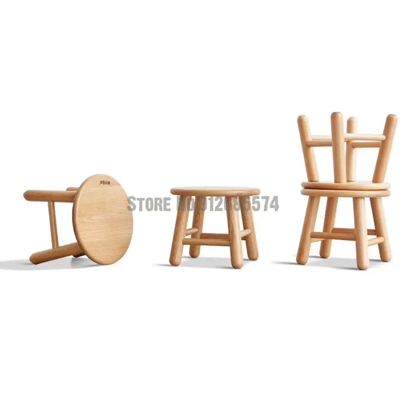 Небольшой Стул из массива дерева домашний стул для детей низкий дуба