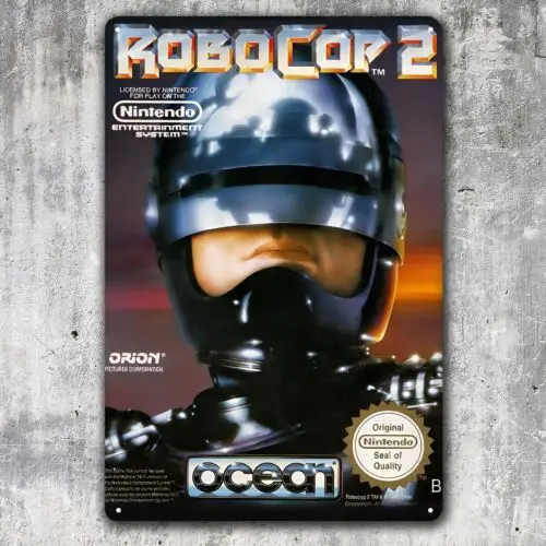 Robocop 2 Ocean Nes Ретро видеоигры металлический плакат жестяная вывеска 20*30 см-бостяная