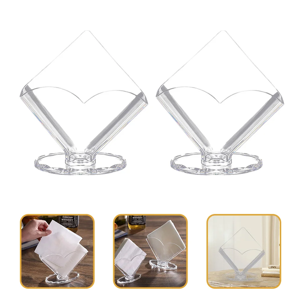 

2pcs Clear Vertical Napkin Paper Holder Freestanding Vertical Napkin Holder