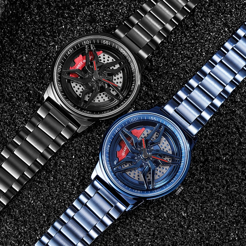 Часы UTHAI L72 Мужские кварцевые крутые Роскошные с вращающимся циферблатом на 360 °