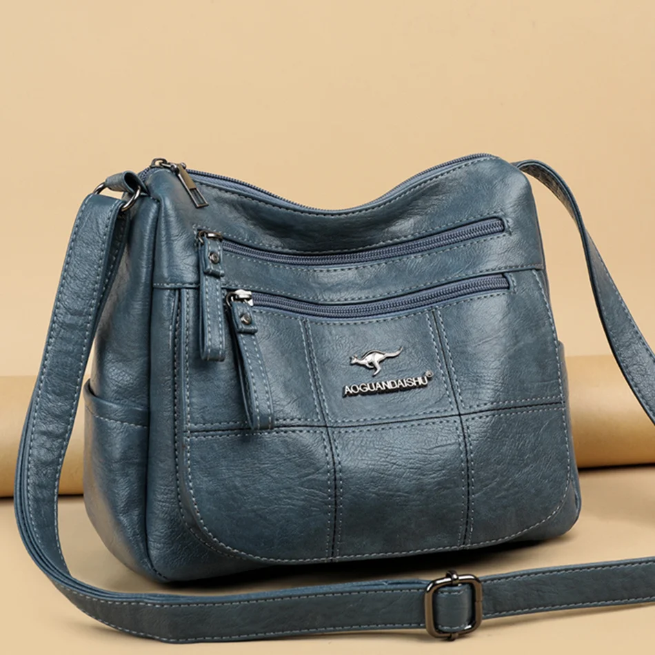 

2023 Trend Luxurious Designer Crossbody Bag Soft PU Leather Messenger Bags for Ladies Mini Retro Woman Handbag Purse Female Sac