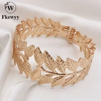 fkewyy bohemia bracelet for women luxury design leaves jewelry fashion accessories cuff bracelet texture jewelry leaves bangle