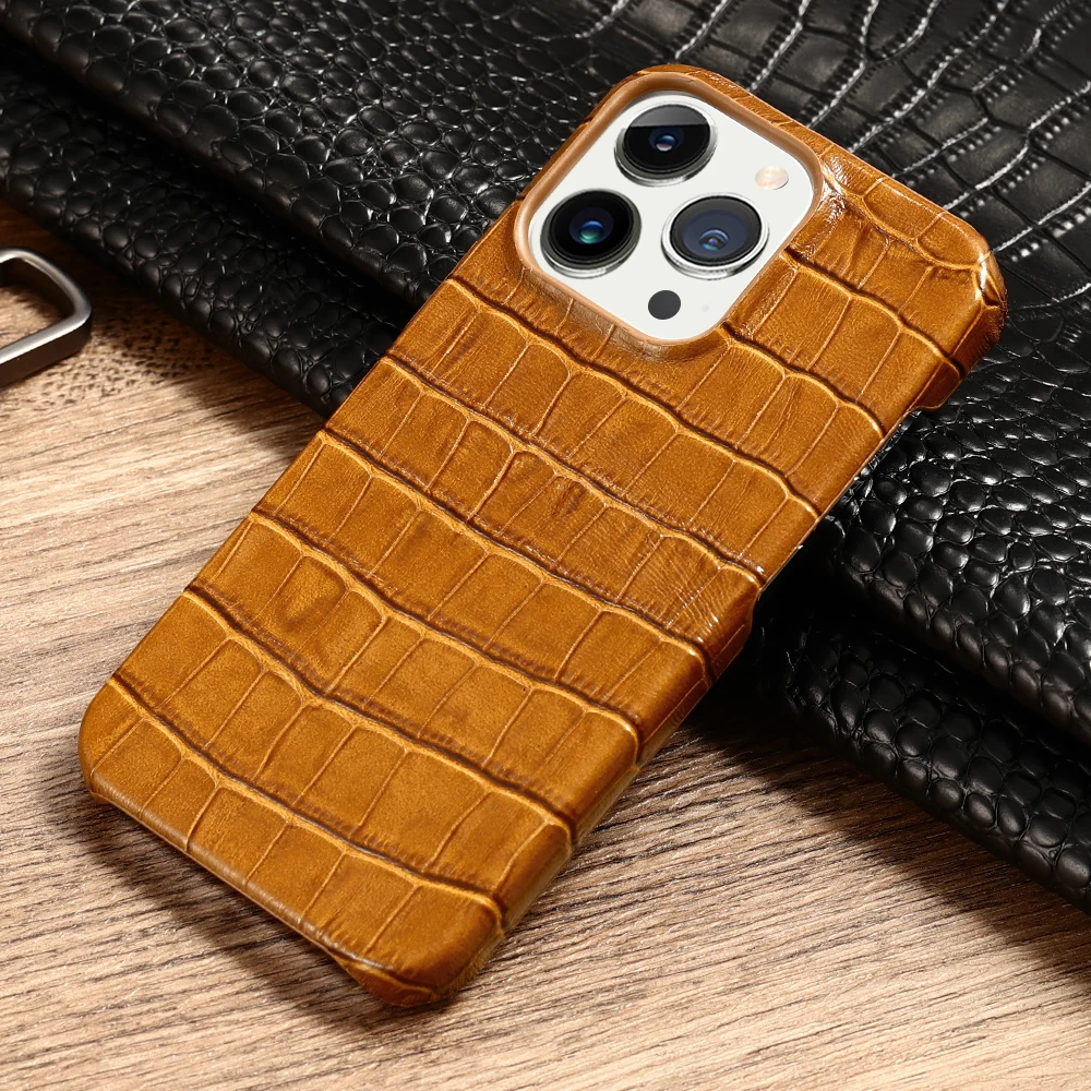 

LANGSIDI Luxury Crocodile texture Genuine Leather case for iphone 15 14 13 Pro Max 13 mini 12 11 pro max XS MAX XR 8 plus cover