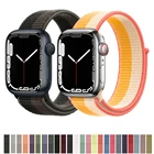 Ремешок нейлоновый для Apple watch band 44 мм 40 мм 45 мм 41 мм 42 мм 38 мм 44, аксессуары для браслета iWatch 3 4 5 6 se 7