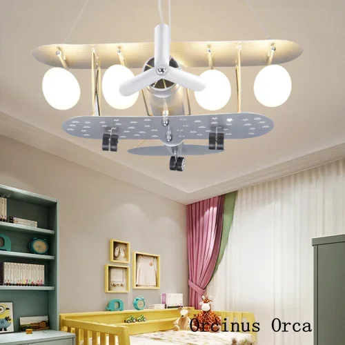 Современная креативная серебряная люстра для самолетов светильник спальни