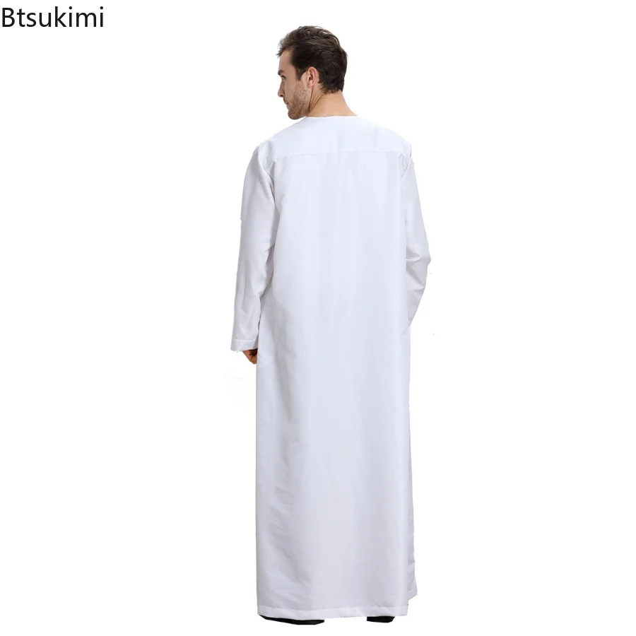 2023 Fashion Muslim Saudi Style Long Sleeve Man Abaya Islam Clothing Robe Garment Kleding Mannen Kaftan Oman Pakistan Clothing