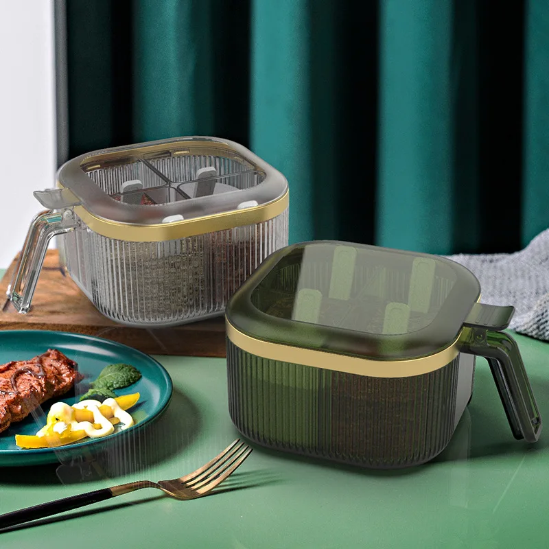 

Seasoning Box Combination Set Home Kitchen Seasoning Tank Salt Msg Seasoning Box One Multi-grid Seasoning Storage Box