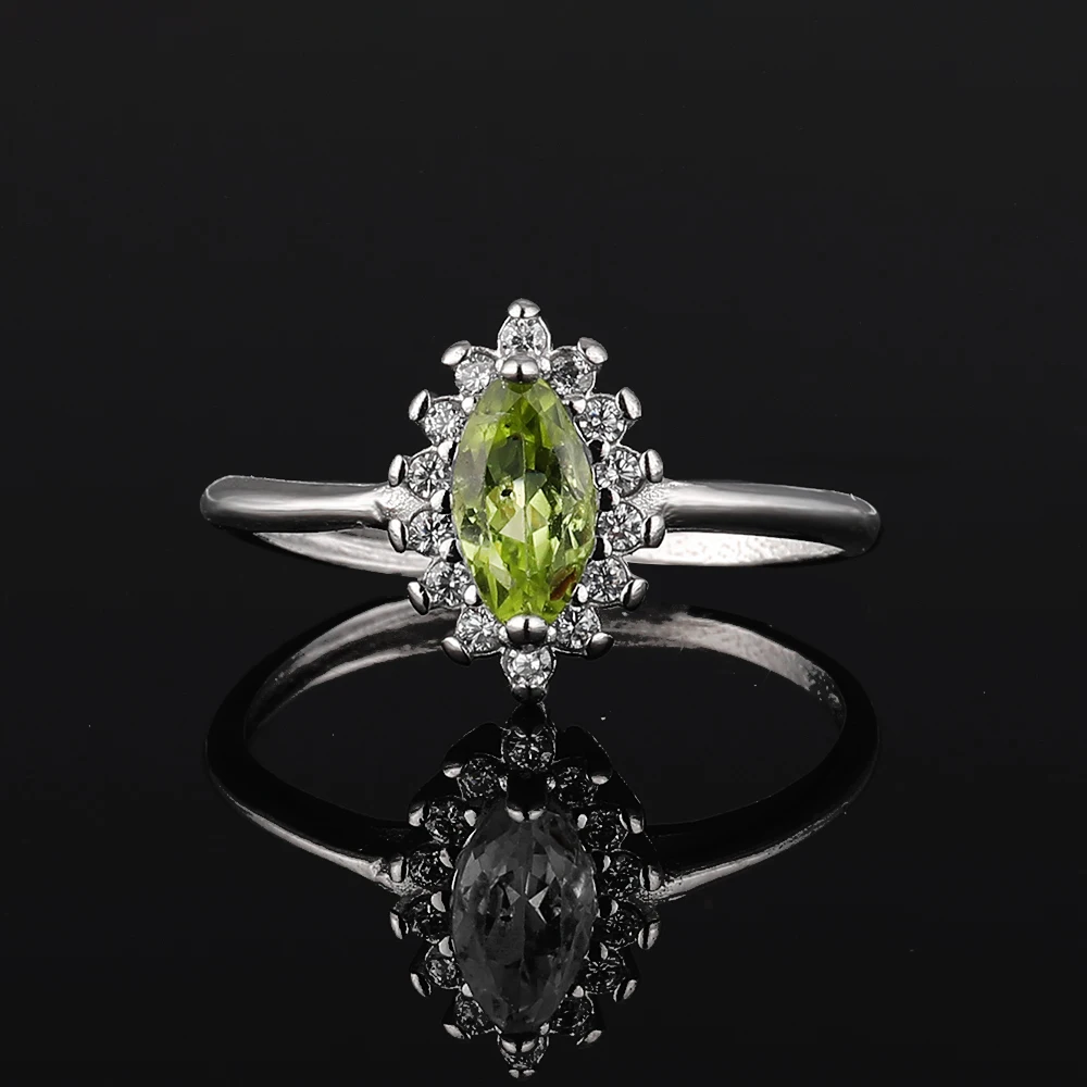 100% натуральный турмалин оливковое кольцо с бриллиантом женское регулируемое