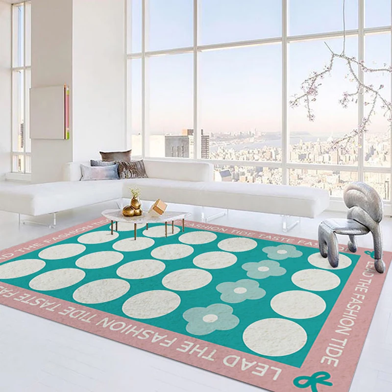 

Nordic Abstract Living Room Carpet Flower Style Green Leaf Flamingo Sofa Coffee Table Floor Mat Simple Bedroom Bedside Rug