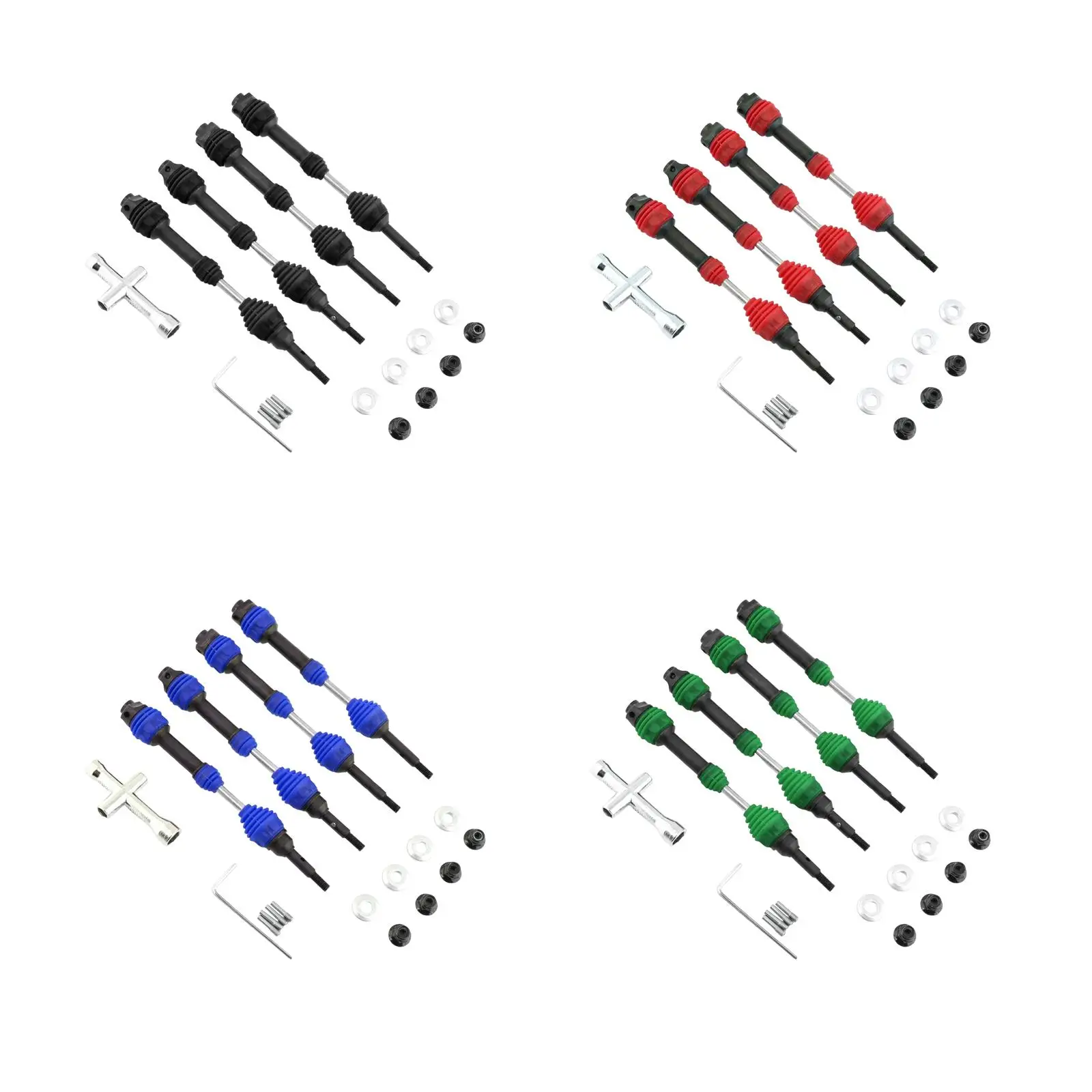 

1/10 RC Car Front Rear Drive Shaft Set Replacements for DIY Accessory RC Model Buggy