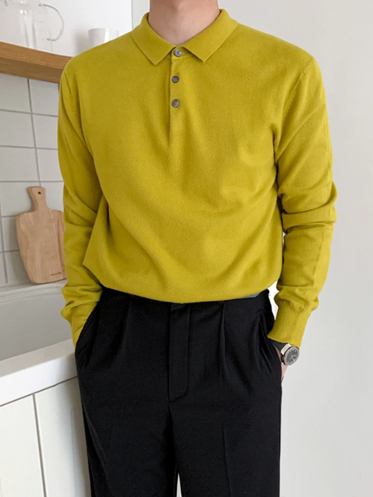 2022 Long-sleeved Polo Shirt Men's Spring and Autumn Knitted Light Familiar Style Men's Short-sleeved Loose Lapel Casual T-shirt