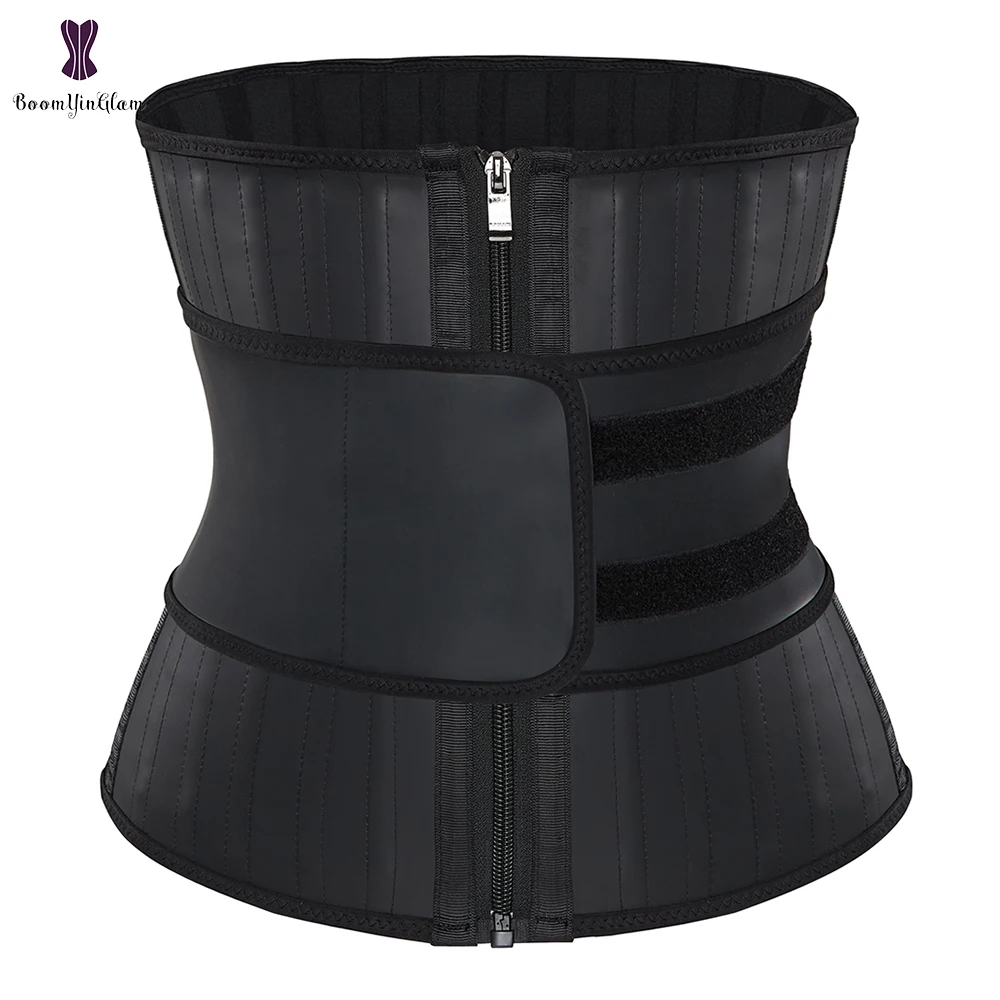 

Латексный корсет для талии, 25 стальных косточек, ремни на молнии спереди, корсет под грудь, спортивный корсет, корсаж для коррекции формы