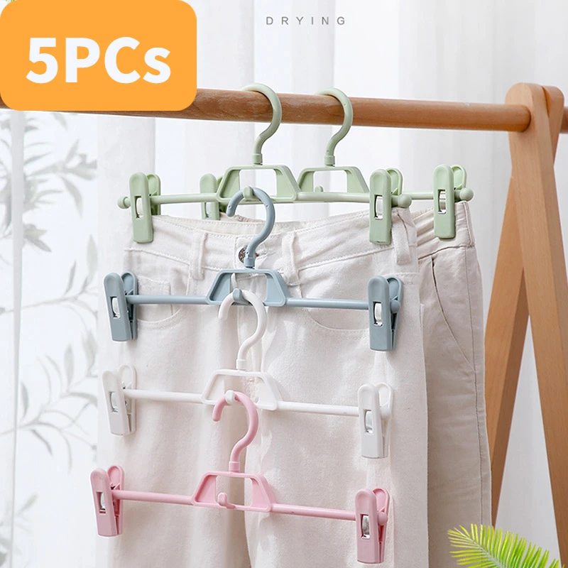 

5pcs/Set Non-Marking Pants Clips Household Trousers Clip Hanger Drying Skirt Rack Wardrobe Organizer Cloth Hanger Home Storage