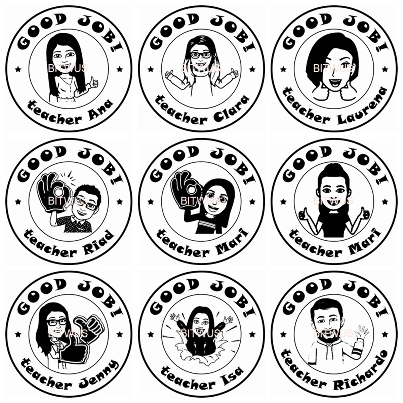 

40 мм Круглый испанский Curvise слова учителя по индивидуальному заказу Печать Самостоятельная Инициализация для подарка школьная оценка lo hecho ...