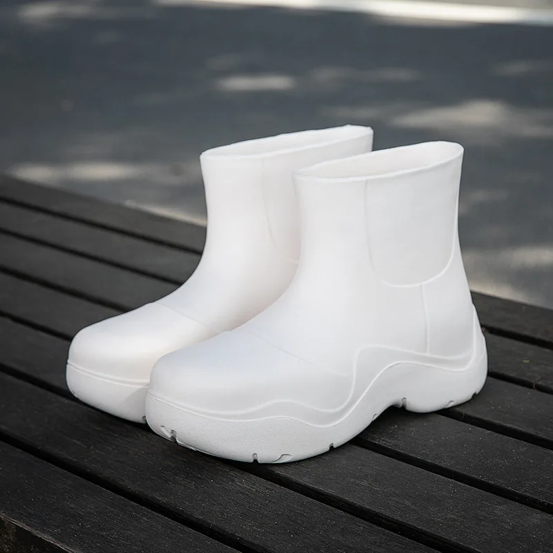 2022 Ankle Rain Boots Women Summer New Candy Color Waterproof Non-slip Rain Shoes Thick Bottom Warm Water Boots