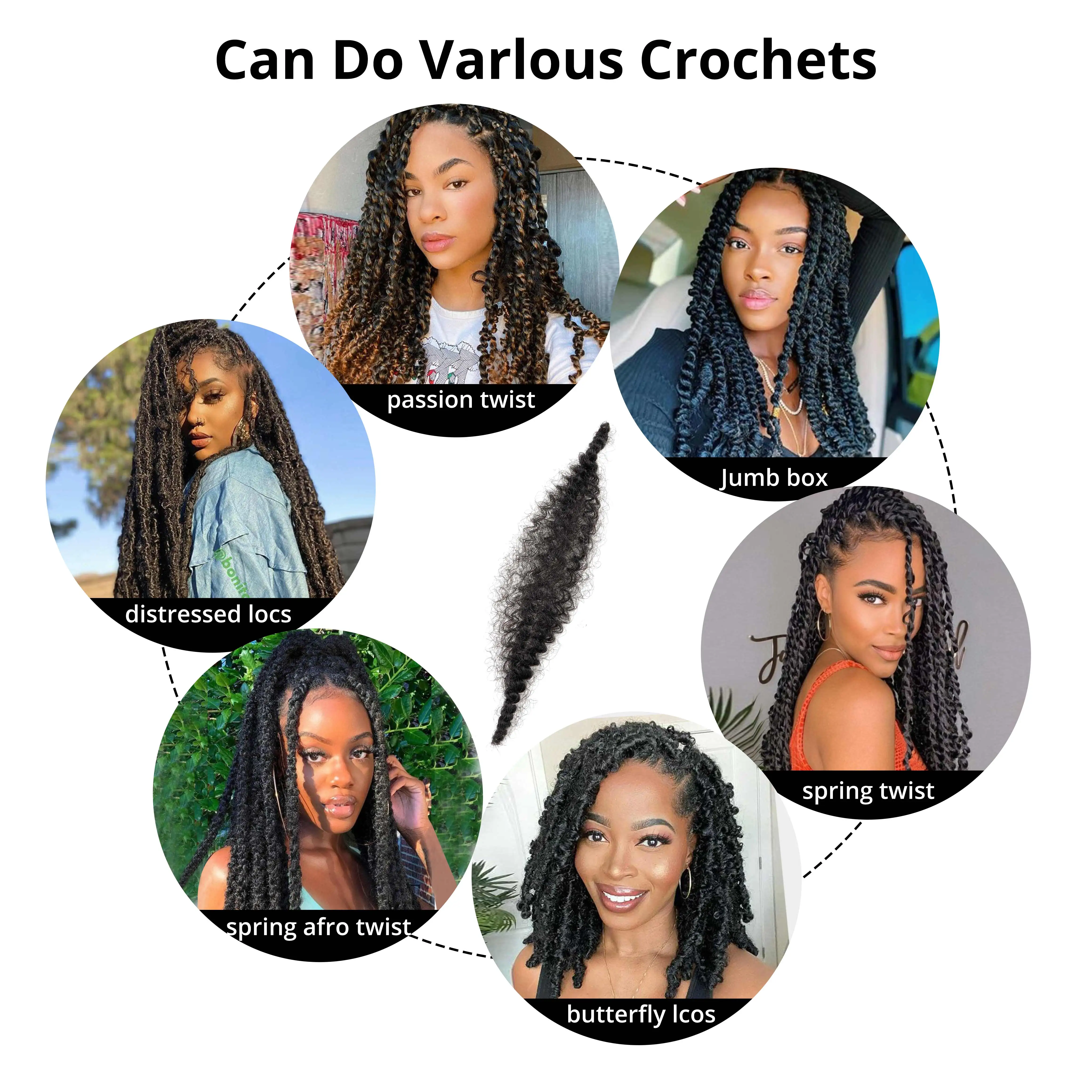 AHVAST афро курчавые вьющиеся весенние твисты 3 упаковки/компл. 16-дюймовые