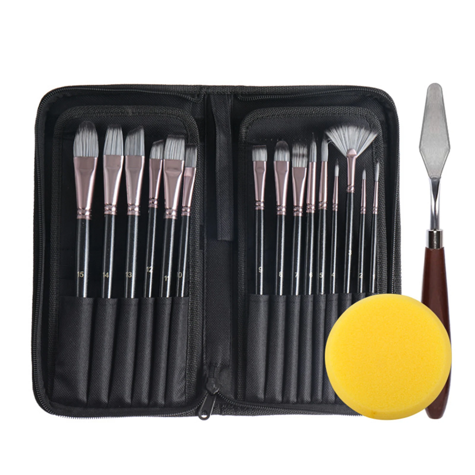 

17Pcs Oil Paint Brush Set for Acrylic Oil Watercolor Gouache Painting Nylon Brush School Art Supplies oil