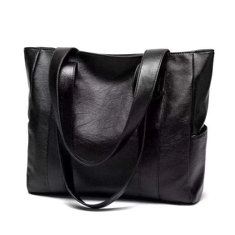 

Large Soft Leather Women's Bag 2023 New Tide Korean Simple Style Large Capacity Shoulder Handbag Genuine Leather Texture Bags