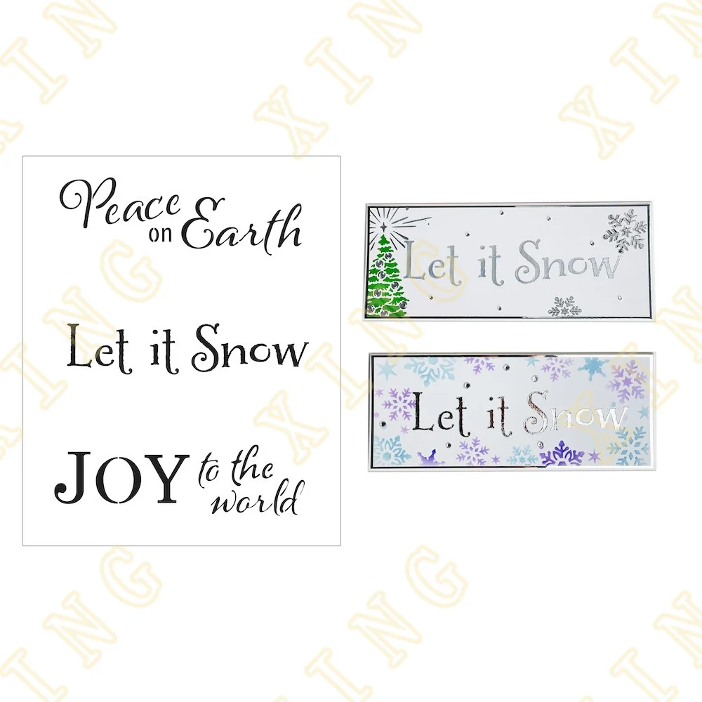 

New Layered Holiday Words Slimline Diy Layering Stencils Wall Painting Scrapbook Coloring Embossing Album Decorative Paper Card